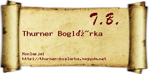 Thurner Boglárka névjegykártya